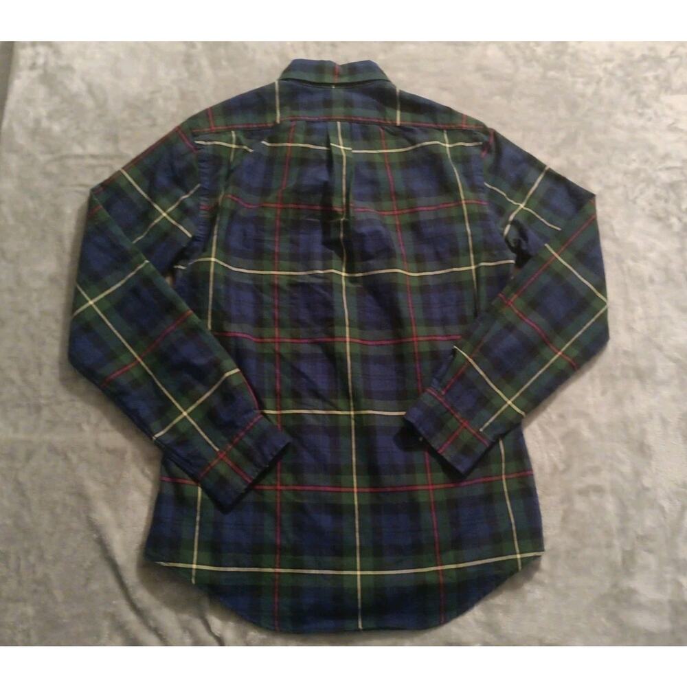 Polo Ralph Lauren Plaid Long Sleeve Button Down Slim Shirt Mens Medium Green - Picture 8 of 8